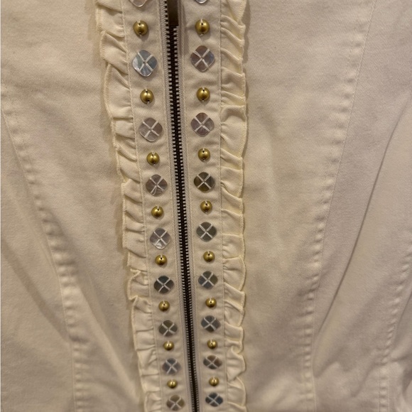 Ruby Rd. Cream Jacket with Ruffled Collar - Picture 2 of 4